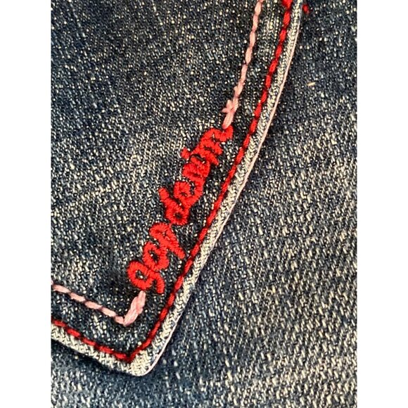 Gap Jeans Skirt Short Mini Blue Denim Pink Red Heart Shape Back Pocket Girl 7 - Picture 11 of 11